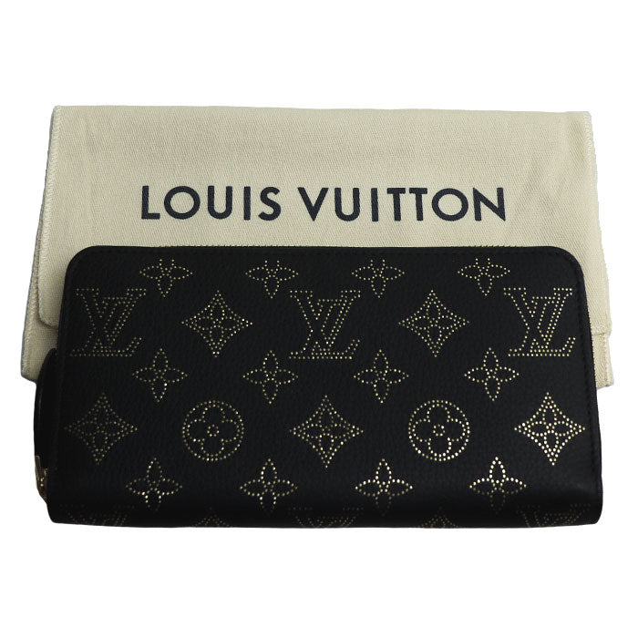 LOUIS VUITTON ルイ・ヴィトン ジッピーウォレット 長財布 ラウンドファスナー モノグラムマヒナ ブラック M82645 IC レディース【中古】【美品】