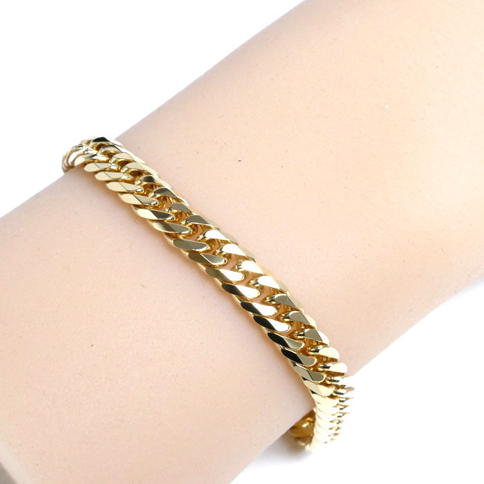 K18YG イエローゴールド ブレスレット 喜平6面Wカット 20.3g 18cm ユニセックス【中古】