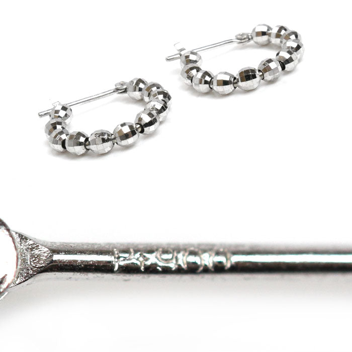 Pt900プラチナ ミラーボール フープ ピアス 2.7g レディース【中古】