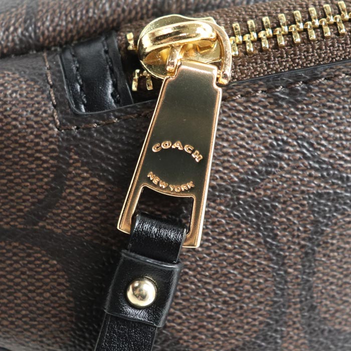 COACH コーチ シグネチャー ボディバッグ ウエストバッグ ダークブラウン/ブラック F48740 IMAA8 アウトレット ユニセックス【中古】【美品】