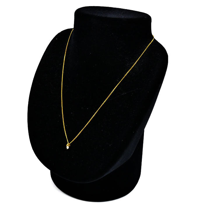 K18YG イエローゴールド ネックレス ダイヤモンド0.10ct 1.9g 40cm レディース【中古】