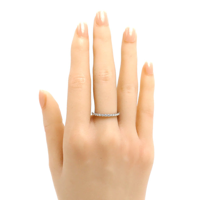 Pt900プラチナ ハーフエタニティ リング・指輪 ダイヤモンド0.25ct 11号 2.9g レディース【中古】【美品】