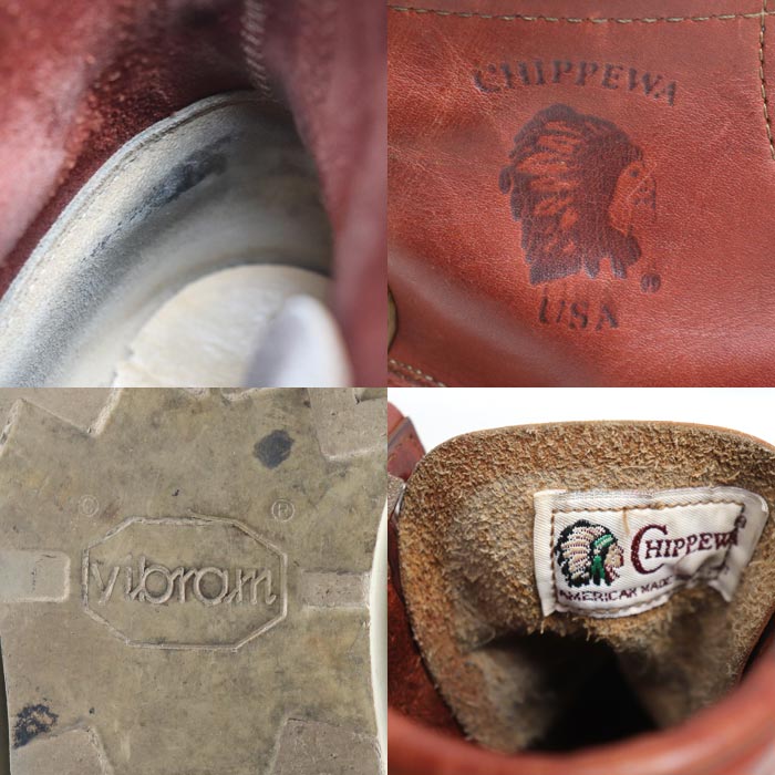 Chippewa チペワ 6インチ モックトゥ ブーツ 赤茶 29493 PORTAGE ORO RUSSETT 7 1/2 EE メンズ【中古】