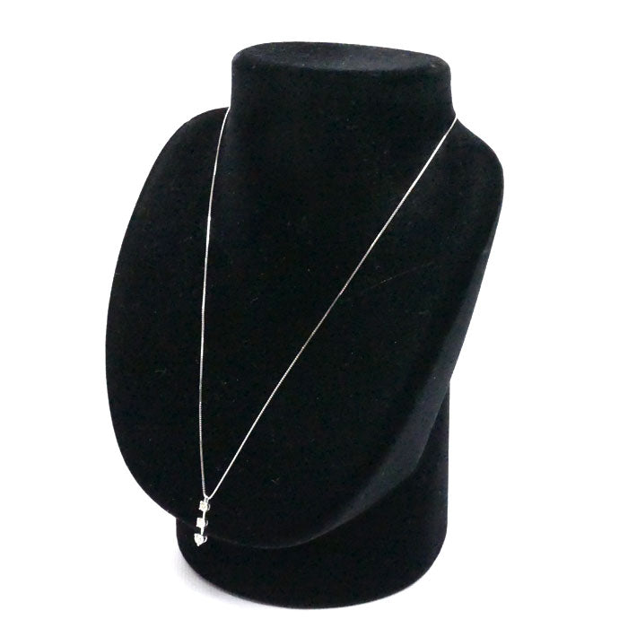 Pt900 Pt850 プラチナ ベネチアチェーン 3Pダイヤ ネックレス ダイヤモンド0.501ct 3.7g ~44.5cm フリーチェーン レディース【中古】