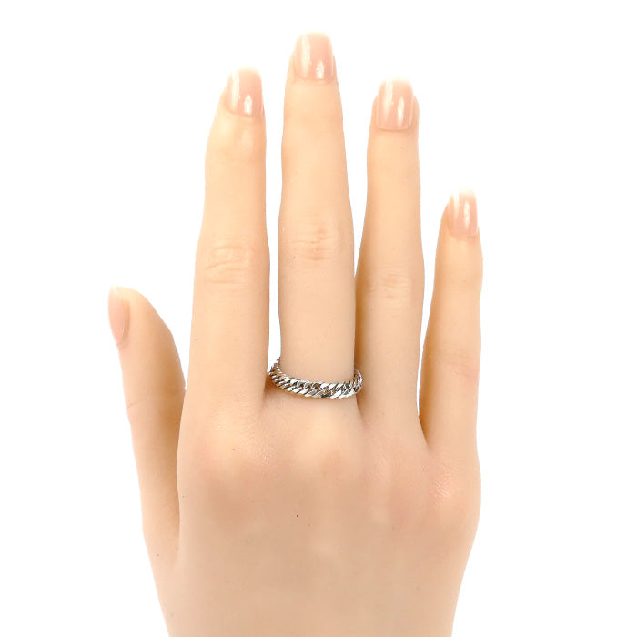 Pt850プラチナ 6面W リング・指輪 18号 3.0g メンズ【中古】