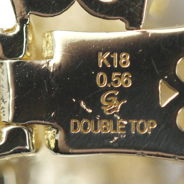 ゆきざき K18YG イエローゴールド ダブルトップ クロス ペンダントトップ W50121.12.6.5 ダイヤモンド0.56ct 5.7g ユニセックス【中古】【美品】