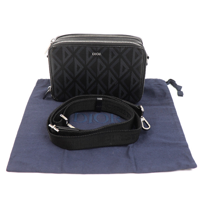 Dior ディオール CDダイヤモンド ショルダーバッグ ブラック 2ESBC119DC メンズ【中古】