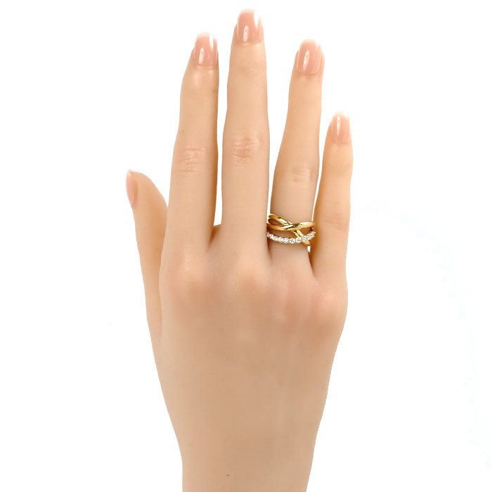 K18YG イエローゴールド リング・指輪 ダイヤモンド0.36ct 8号 5.4g レディース【中古】