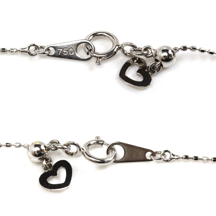 K18WG ホワイトゴールド ネックレス ボール 1.4g ~45cm ユニセックス【中古】