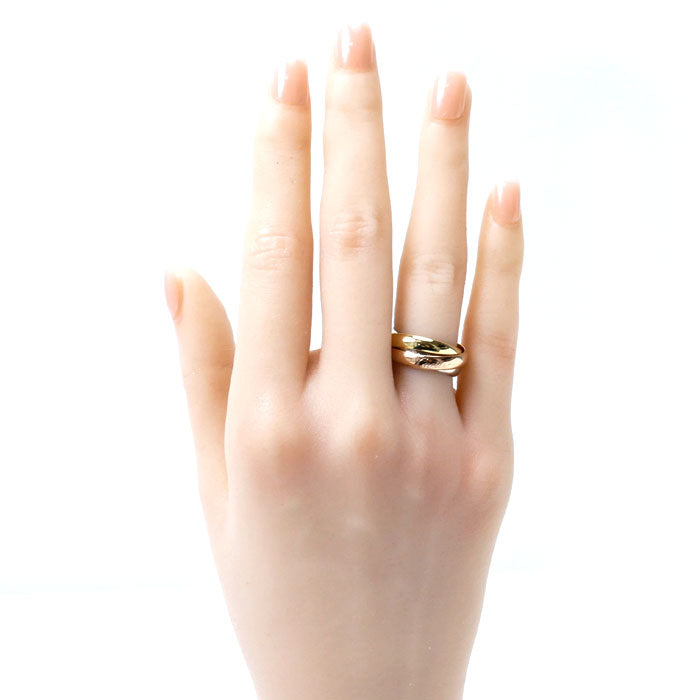 CARTIER カルティエ K18YG イエローゴールド K18WG ホワイトゴールド K18PG トリニティ リング・指輪 B4234252 11.5号 52 7.7g レディース【中古】【美品】