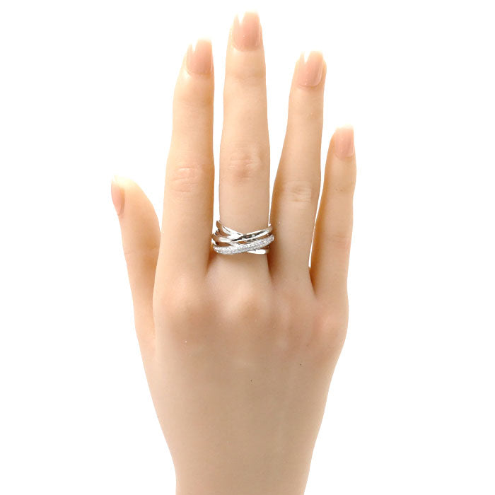 K18WG ホワイトゴールド リング・指輪 ダイヤモンド0.27ct 12.5号 6.8g レディース【中古】