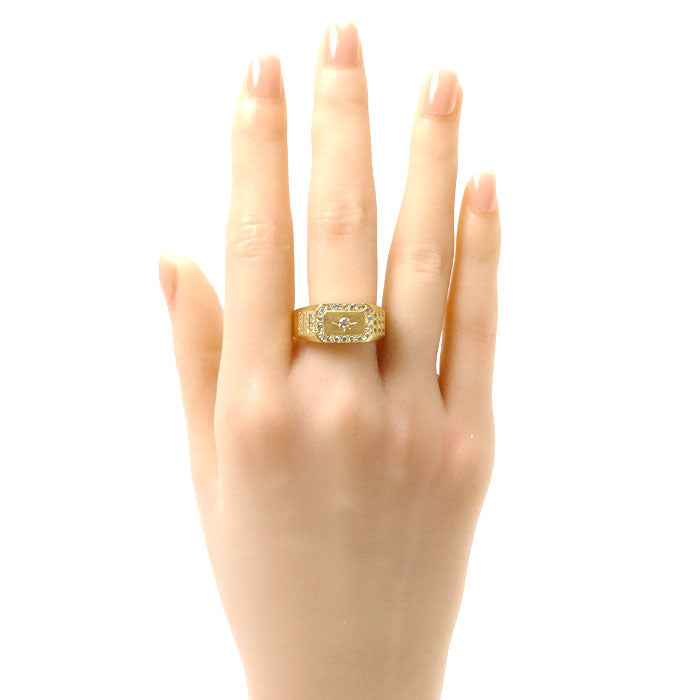 K18YG イエローゴールド リング・指輪 ダイヤモンド0.48ct 20号 8.9g メンズ【中古】