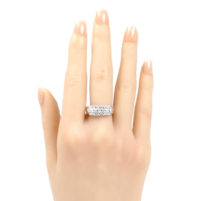 Pt900プラチナ ダイヤ リング・指輪 ダイヤモンド0.87ct 15号 9.1g レディース【中古】