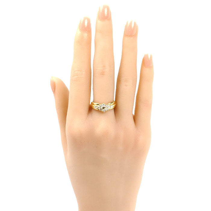 K18YG イエローゴールド リング・指輪 ダイヤモンド0.48ct 12.5号 4.7g レディース【中古】
