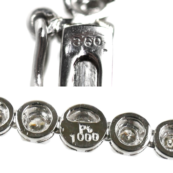 Pt1000プラチナ Pt850プラチナ テニス ネックレス ダイヤモンド3.00ct 16.9g 40cm レディース【中古】