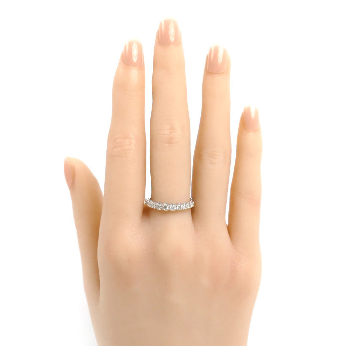 K18WG ホワイトゴールド ハーフエタニティ リング・指輪 ダイヤモンド0.50ct 12号 1.8g レディース【中古】