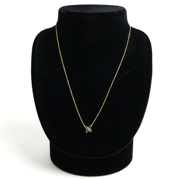 TIFFANY&Co. ティファニー K18YG イエローゴールド ビクトリア ネックレス サファイア 1.9g 40cm レディース【中古】【美品】