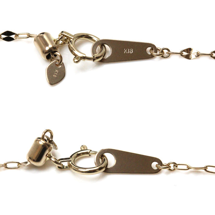 KASHIKEY カシケイ K18BG アダマス エステールコラボ ネックレス ダイヤモンド0.25ct 3.3g ~70cm フリーチェーン レディース【中古】【美品】