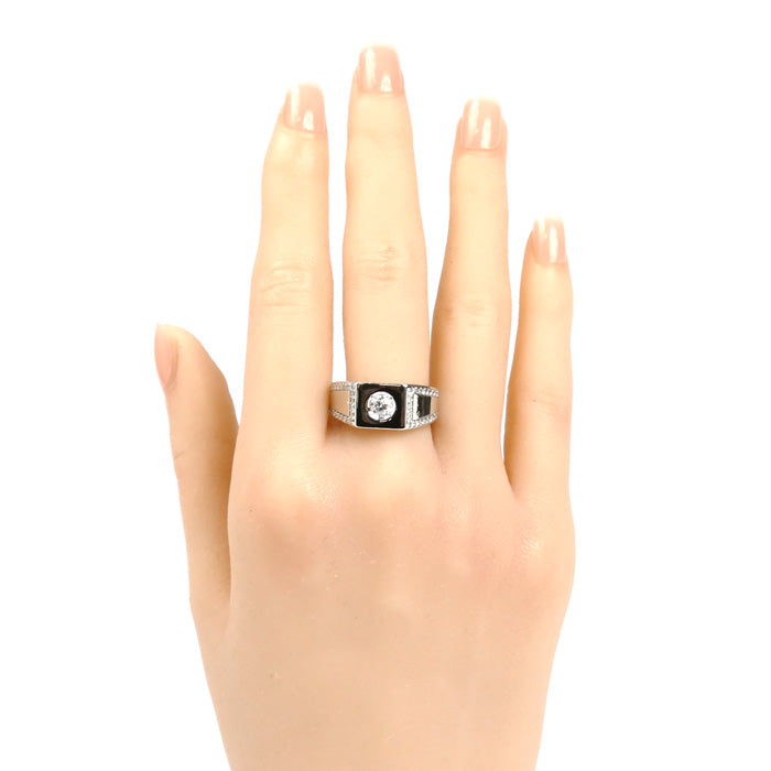 Pt900プラチナ リング・指輪 ダイヤモンド0.32ct/0.39ct 18号 13.1g メンズ【中古】