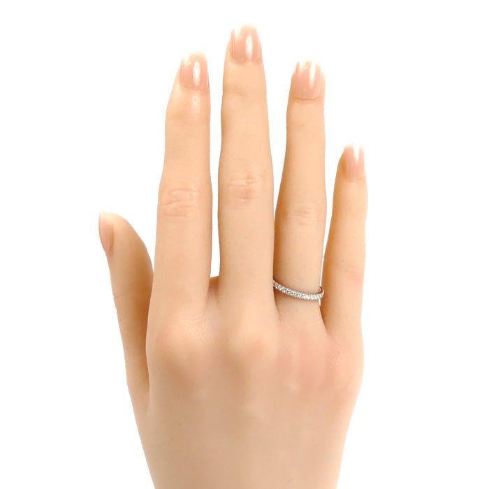 TIFFANY&Co. ティファニー Pt950プラチナ ソレスト ハーフ エタニティ リング・指輪 60004098 ダイヤモンド 8号 2.8g レディース【中古】【美品】