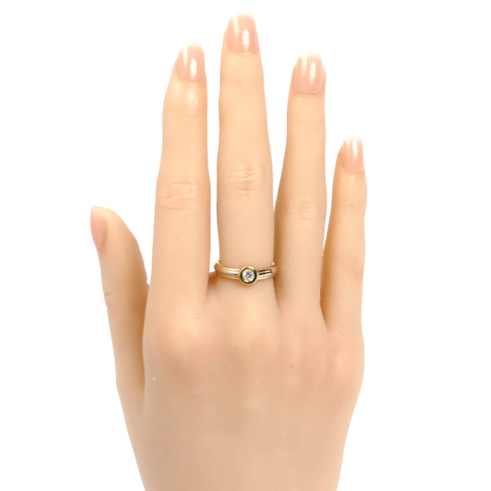 CARTIER カルティエ K18YG/PG/WG モノストーン ダイヤ リング・指輪 ダイヤモンド 10号 50 4.9g レディース【中古】【美品】