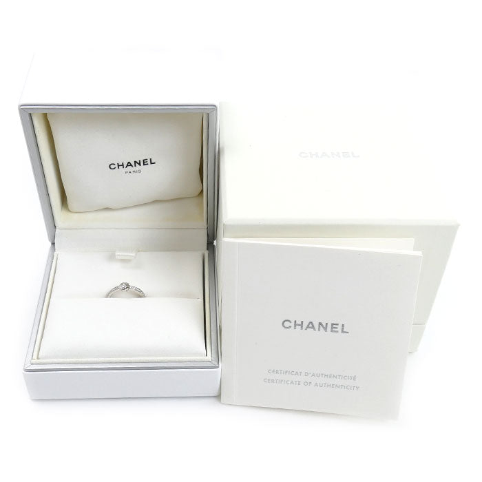 CHANEL シャネル Pt950プラチナ カメリア コレクション マリッジ リング・指輪 J11885 ダイヤモンド 7.5号 48 3.6g レディース【中古】【美品】
