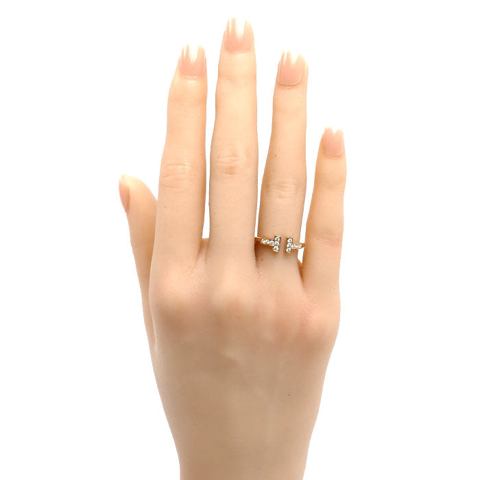TIFFANY&Co. ティファニー K18PG ピンクゴールド Tワイヤー リング・指輪 60147322 ダイヤモンド 9号 2.6g レディース【中古】【美品】