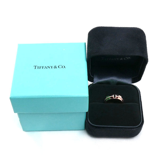 TIFFANY&Co. ティファニー K18PG ピンクゴールド T TWOナロー ワイド リング・指輪 ダイヤモンド 10.5号 6.7g レディース【中古】【美品】