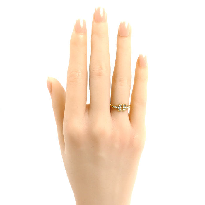 TIFFANY&Co. ティファニー K18YG イエローゴールド Tワイヤー リング・指輪 60147102 ダイヤモンド 7.5号 2.3g レディース【中古】