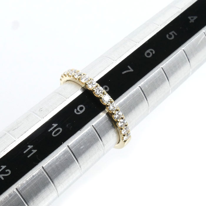 I-PRIMO アイプリモ K18YG イエローゴールド ウェスタリス リング・指輪 ダイヤモンド0.27ct 8号 1.9g ハーフエタニティ レディース【中古】【美品】