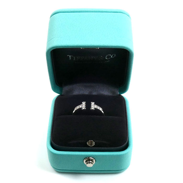 TIFFANY&Co. ティファニー K18WG ホワイトゴールド Tワイヤー ダイヤ リング・指輪 60147237 ダイヤモンド 8号 2.4g レディース【中古】【美品】