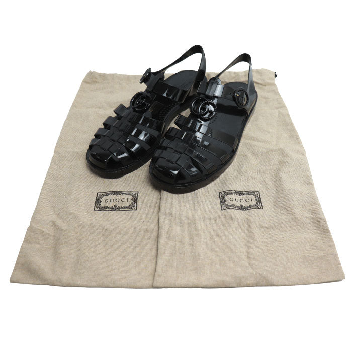 GUCCI グッチ GGマーモント ラバー サンダル ブラック SIZE 8 メンズ【中古】【美品】