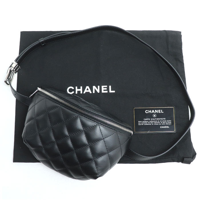CHANEL シャネル ユニフォーム ウエストバッグ ウエストバッグ ブラック ボディバッグ レディース【中古】【美品】