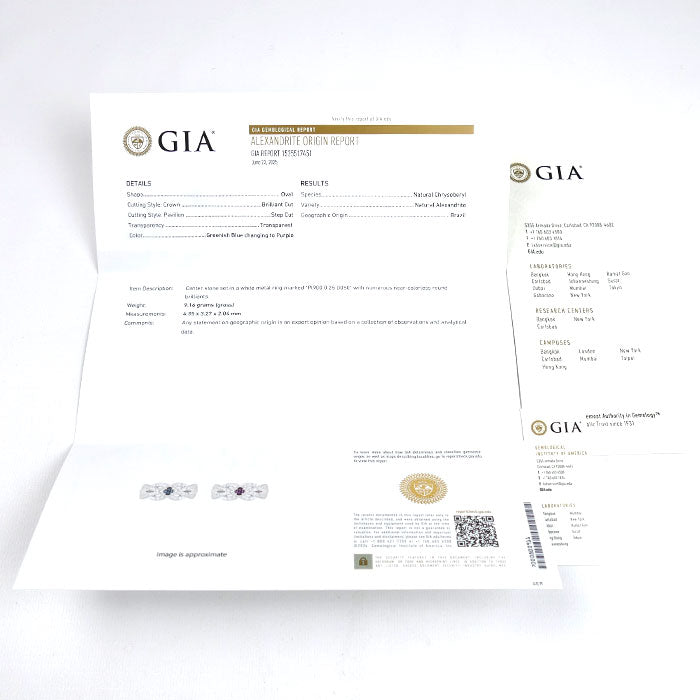 Pt900プラチナ リング・指輪 アレキサンドライト0.25ct ダイヤモンド0.50ct 12号 9.0g レディース【中古】