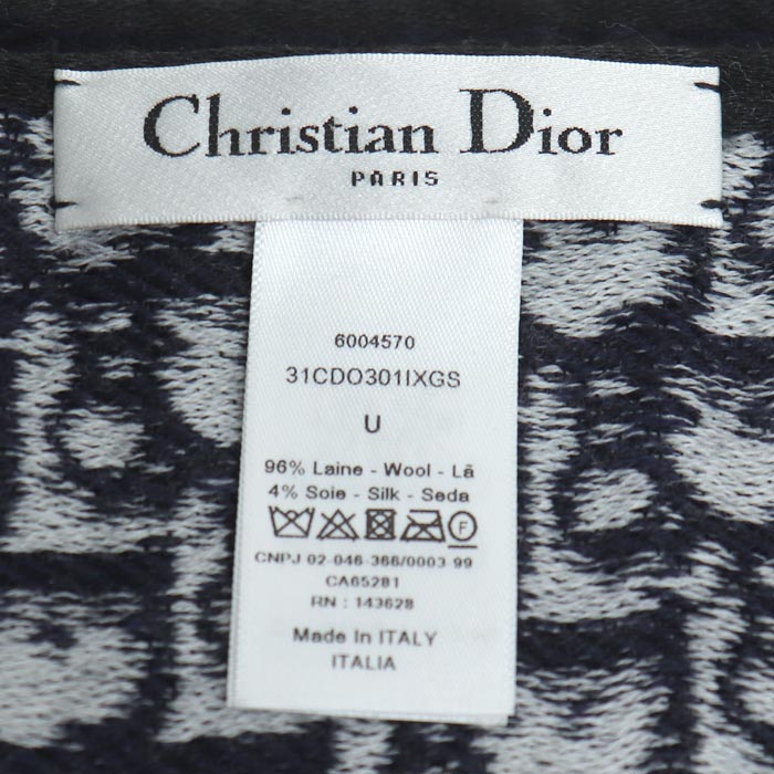 Dior ディオール ロゴ オブリーク ビッグ マフラー マフラー ネイビー 31CDO301IXGS レディース【中古】