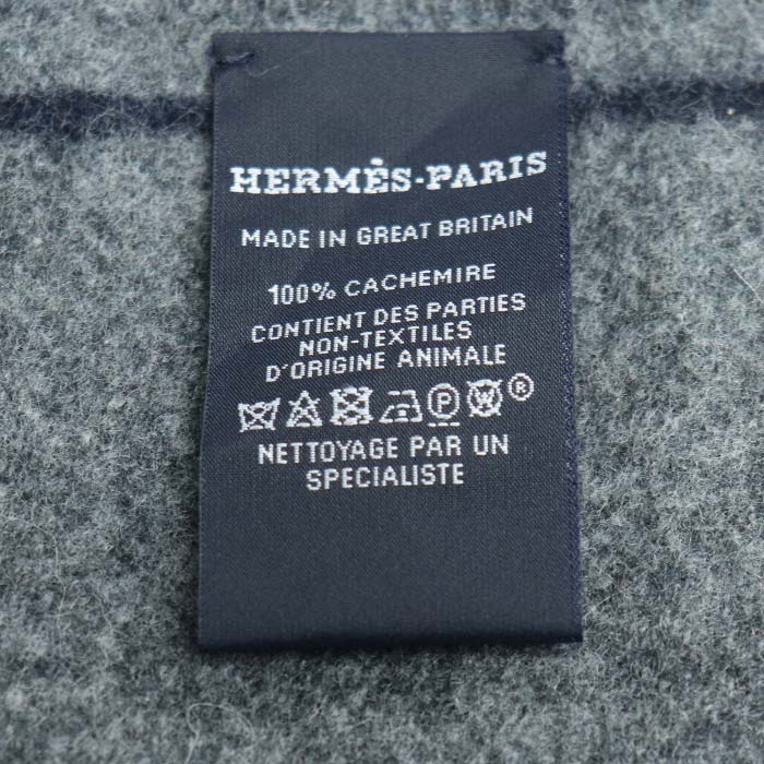 HERMES エルメス テット ア クー マフラー マリン / アントラシト・シネ H259141S 03 レディース【中古】【美品】