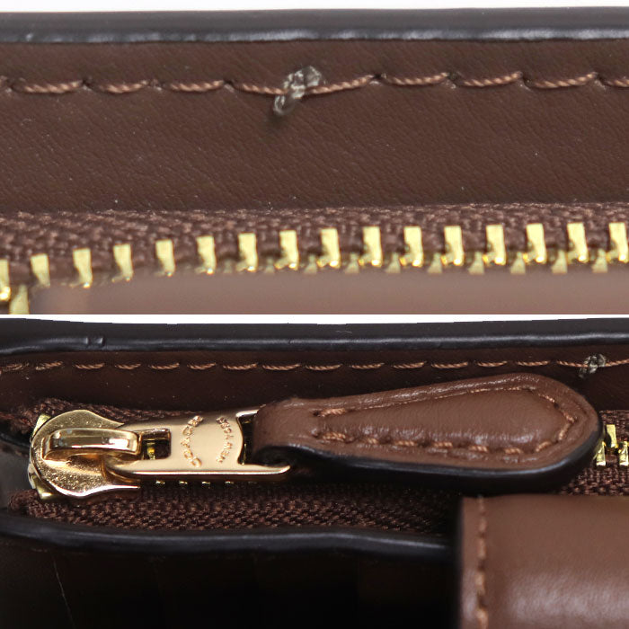 COACH コーチ コンパクトウォレット 二つ折り財布 ブラウン C0082 IME74 アウトレット レディース【未使用】【買取品】