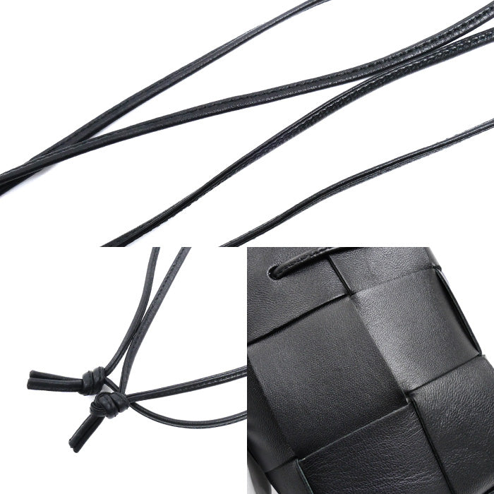 BOTTEGAVENETA ボッテガヴェネタ マキシ イントレチャート カセット ミニ ショルダーバッグ ブラック 680217 レディース【中古】【美品】