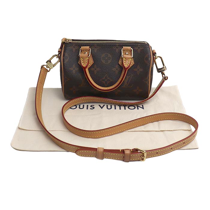 LOUIS VUITTON ルイ・ヴィトン ナノスピーディ 2Wayショルダーバッグ ブラウン M81085 TY0273 レディース【中古】【美品】