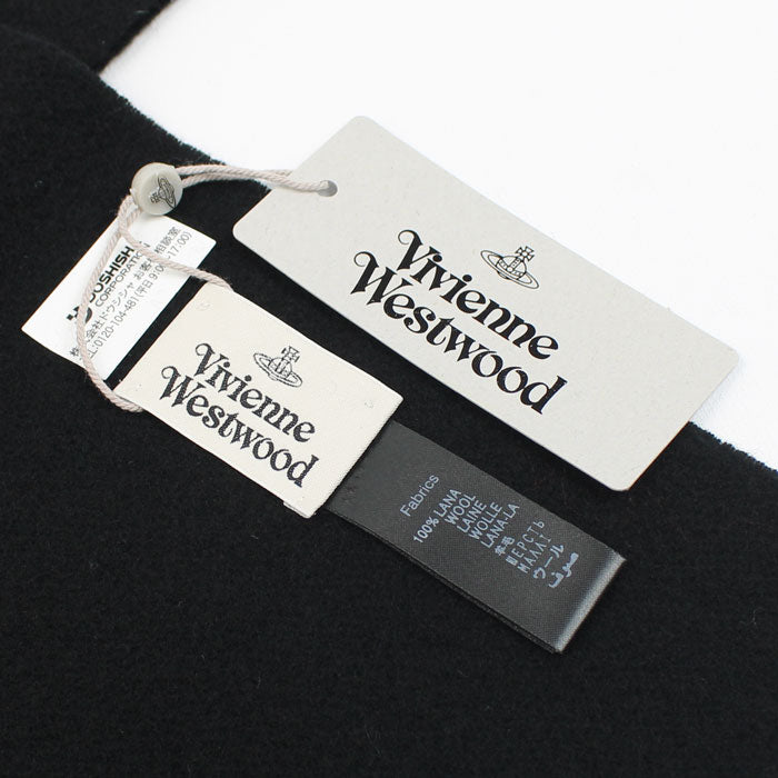 Vivienne Westwood ヴィヴィアンウエストウッド オーブ フリンジ マフラー ブラック 81030007W00Q7 レディース【中古】【美品】