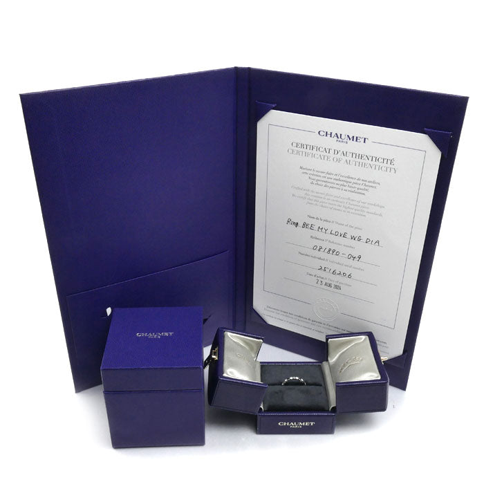 Chaumet ショーメ K18WG ホワイトゴールド ビーマイラブ ハニカム ハーフダイヤ リング・指輪 081890 ダイヤモンド 9号 49 1.6g レディース【中古】【美品】