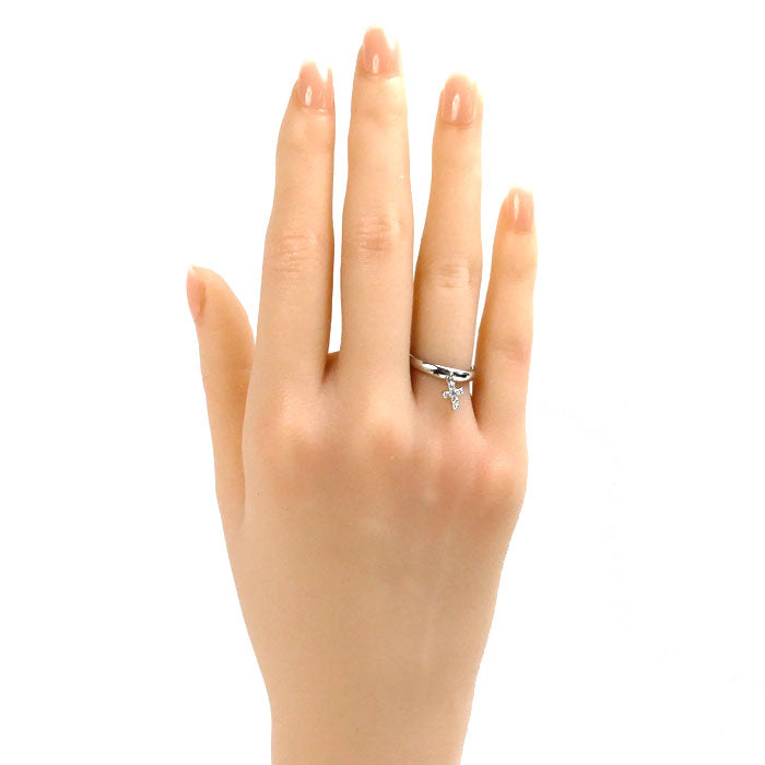 Vendome Aoyama ヴァンドーム青山 Pt900プラチナ スイングクロス ダイヤ リング・指輪 ダイヤモンド 8号 3.1g レディース【中古】