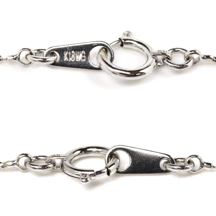 K18WG ホワイトゴールド クロス ダイヤ ネックレス ダイヤモンド0.57ct 3.7g 40cm レディース【中古】