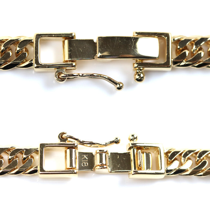 K18YG イエローゴールド ブレスレット 喜平6面Wカット 11.6g 18cm メンズ【中古】