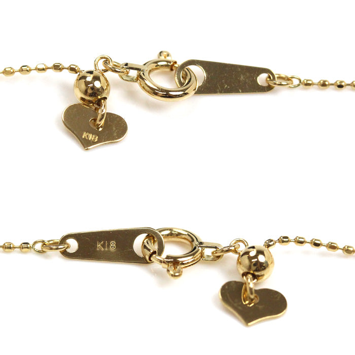 K18YG イエローゴールド ネックレス ボール 1.4g ~45cm フリーチェーン レディース【中古】