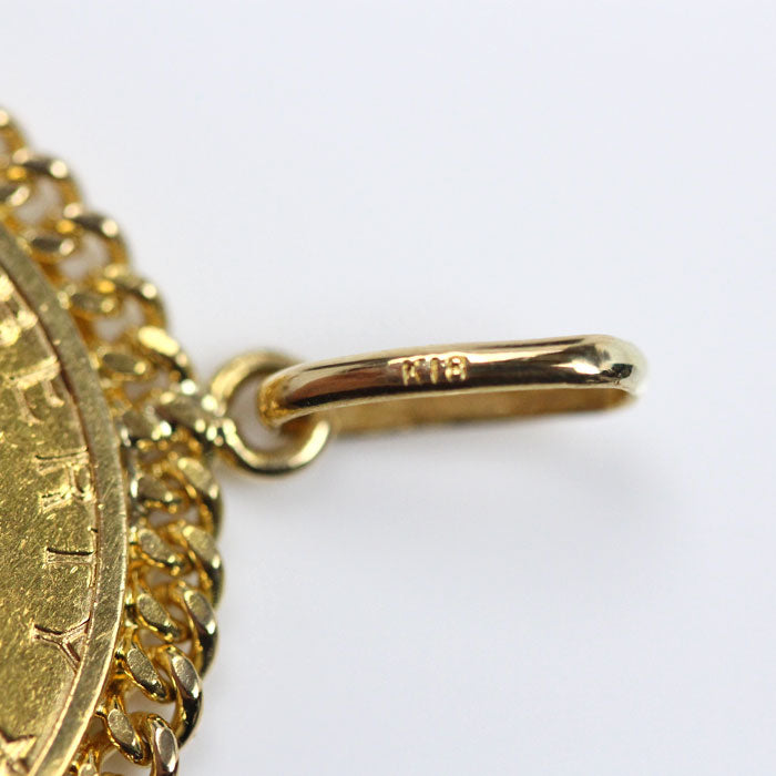 K18/K21.6 インディアンコイン ペンダントトップ 10.7g メンズ【中古】