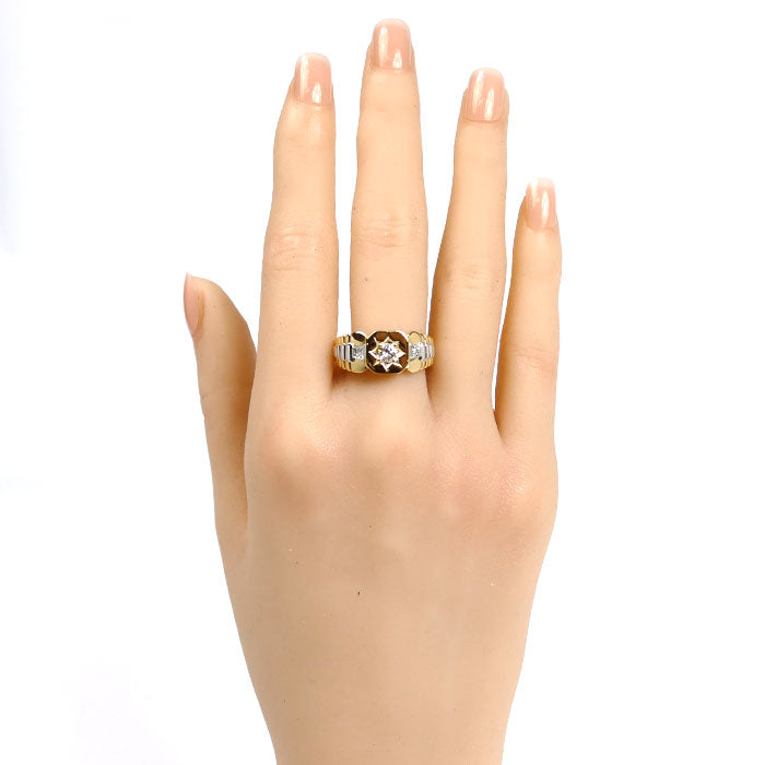 K18YG/Pt900 リング・指輪 ダイヤモンド0.31ct 19.5号 6.5g メンズ【中古】【美品】