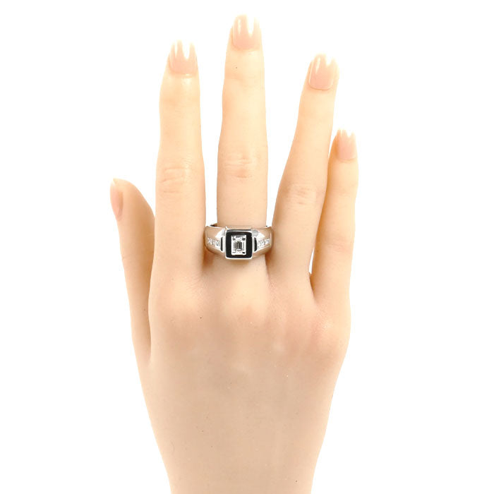Pt900プラチナ リング・指輪 ダイヤモンド0.39ct/0.12ct 21号 26.3g メンズ【中古】