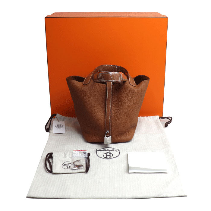 HERMES エルメス ピコタンロックPM ハンドバッグ ブラウン レディース Y刻印(2020年頃製)【未使用】【買取品】