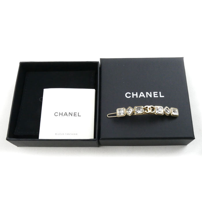 CHANEL シャネル メタル ココマーク ラインストーン バレッタ レディース【中古】